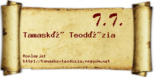 Tamaskó Teodózia névjegykártya